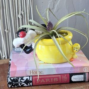 Vintage Sylvester The Cat & Tweety Bird Ceramic Planter Looney Tunes Warner Bros